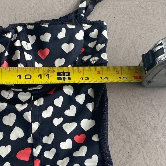 Dolce & Gabbana authentic RARE Y2K black heart bustier mesh stretch pinUp Medium - Picture 13 of 16